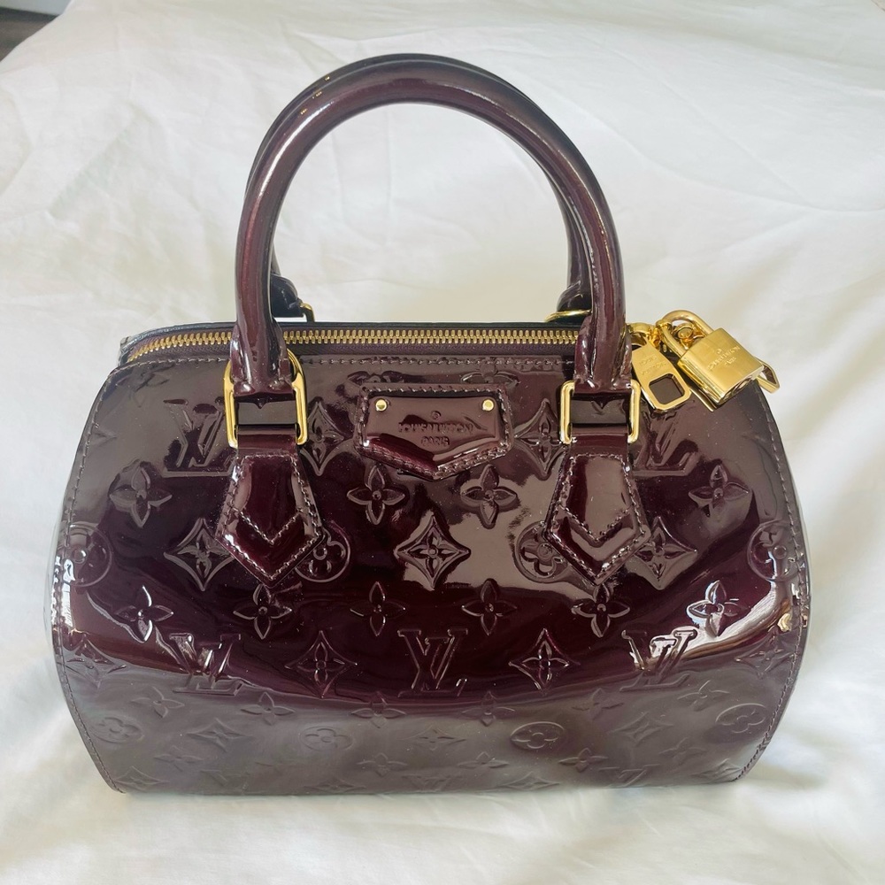 Louis Vuitton Montana Handbag Monogram Vernis Burgandy